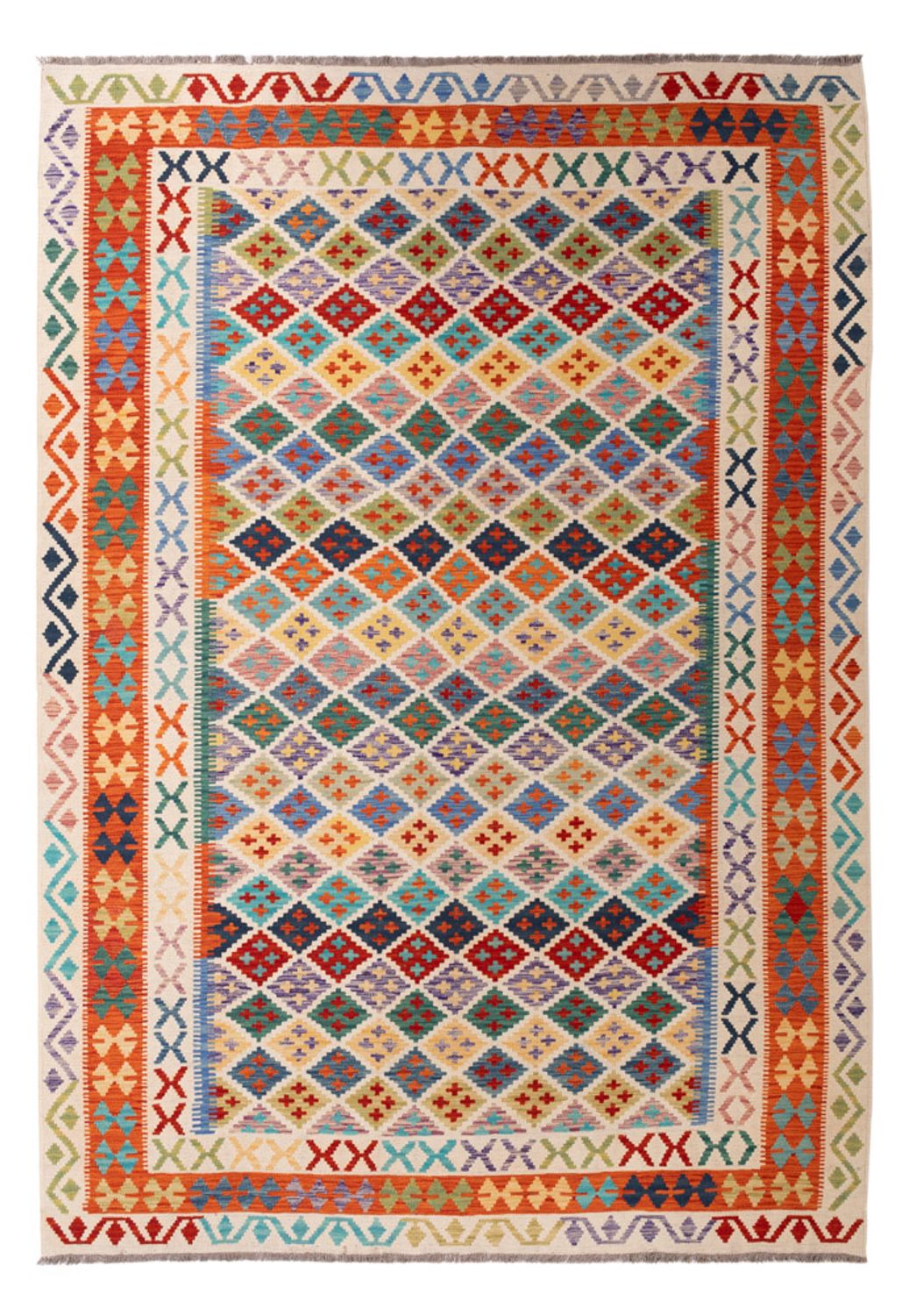 Kelim Rug - Splash - 304 x 209 cm - multicolored
