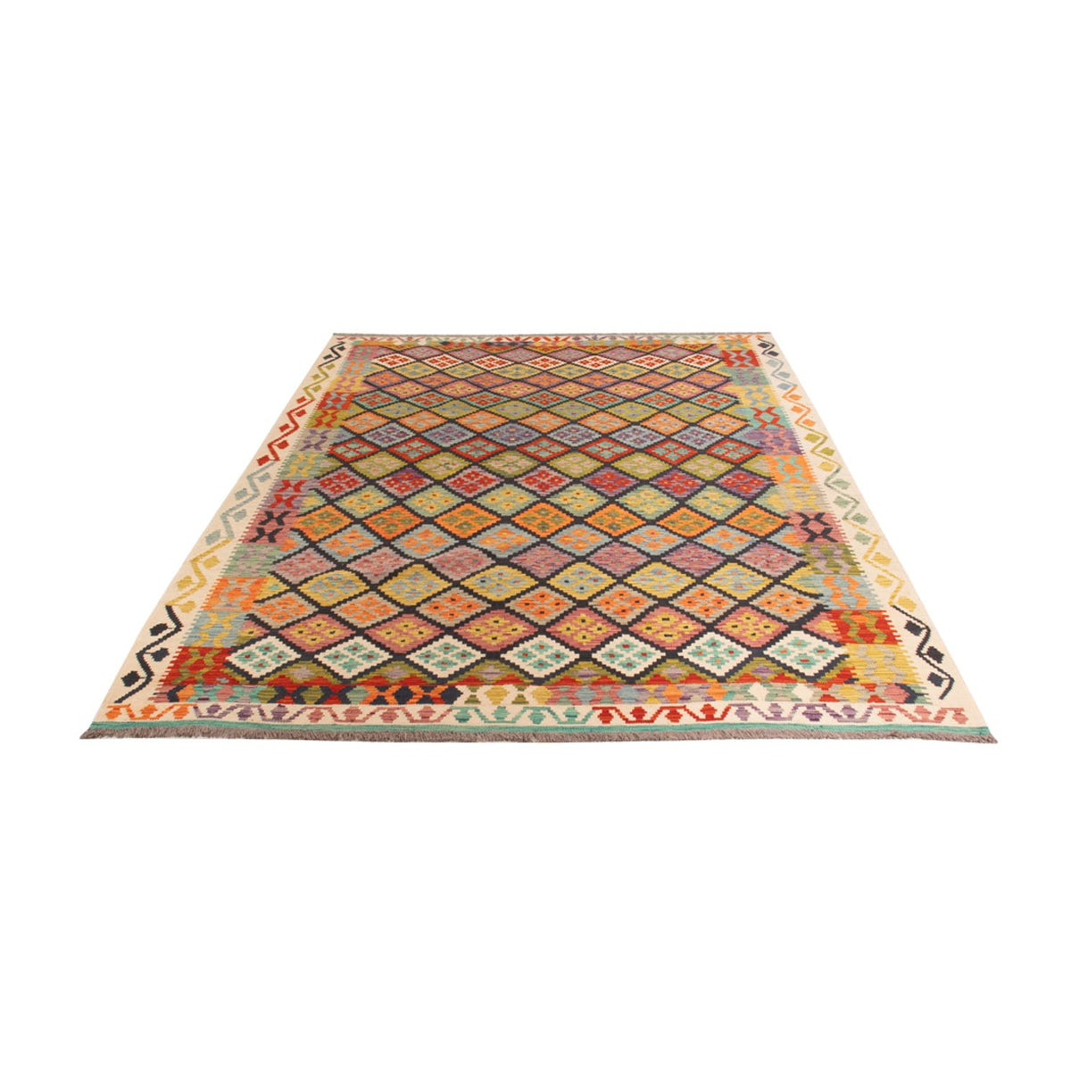 Kelim Rug - Splash - 298 x 206 cm - multicolored