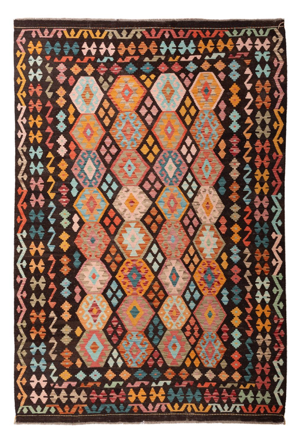 Kelim Rug - Splash - 306 x 209 cm - multicolored