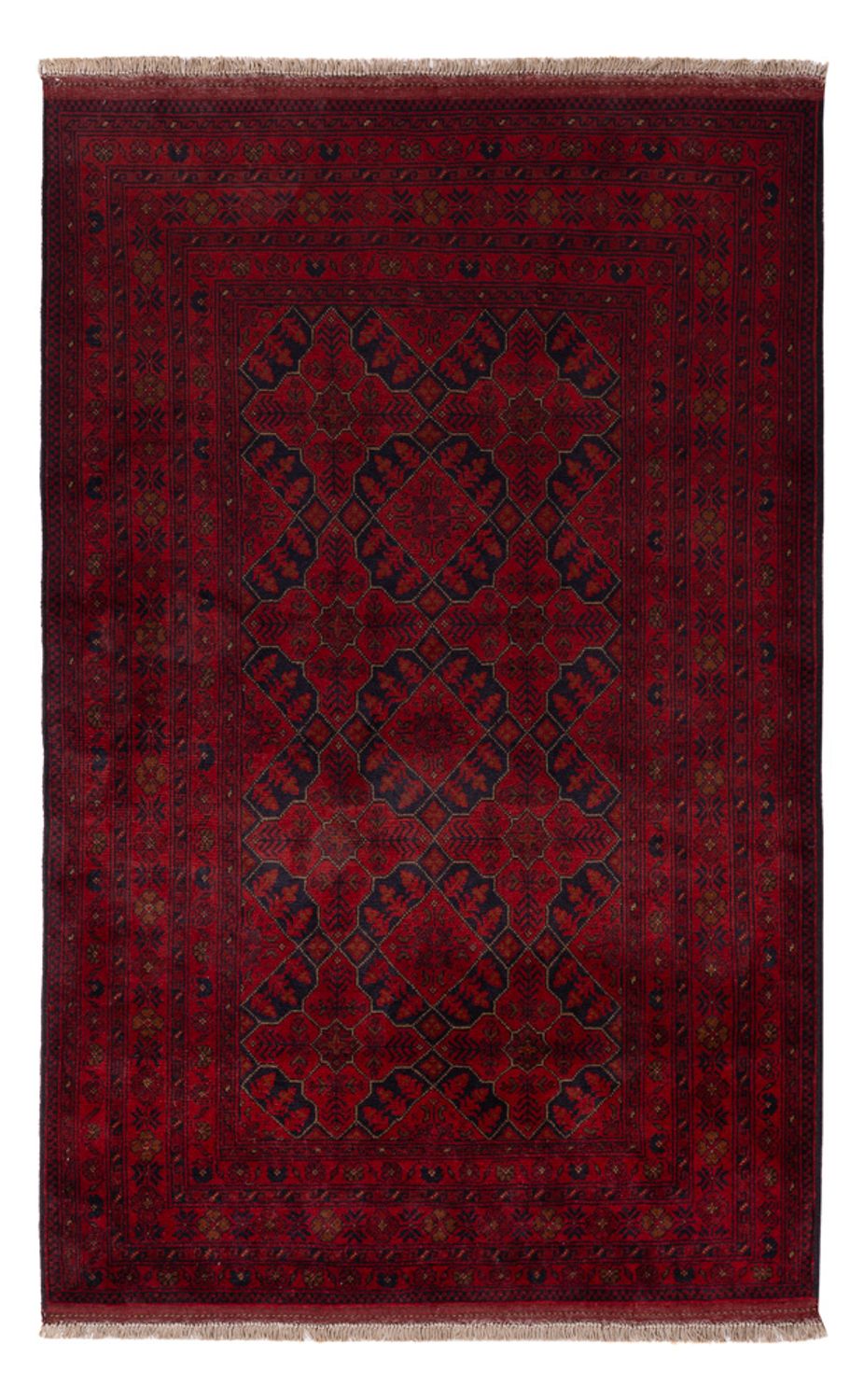 Afghan Rug - Kunduz - 201 x 128 cm - dark red