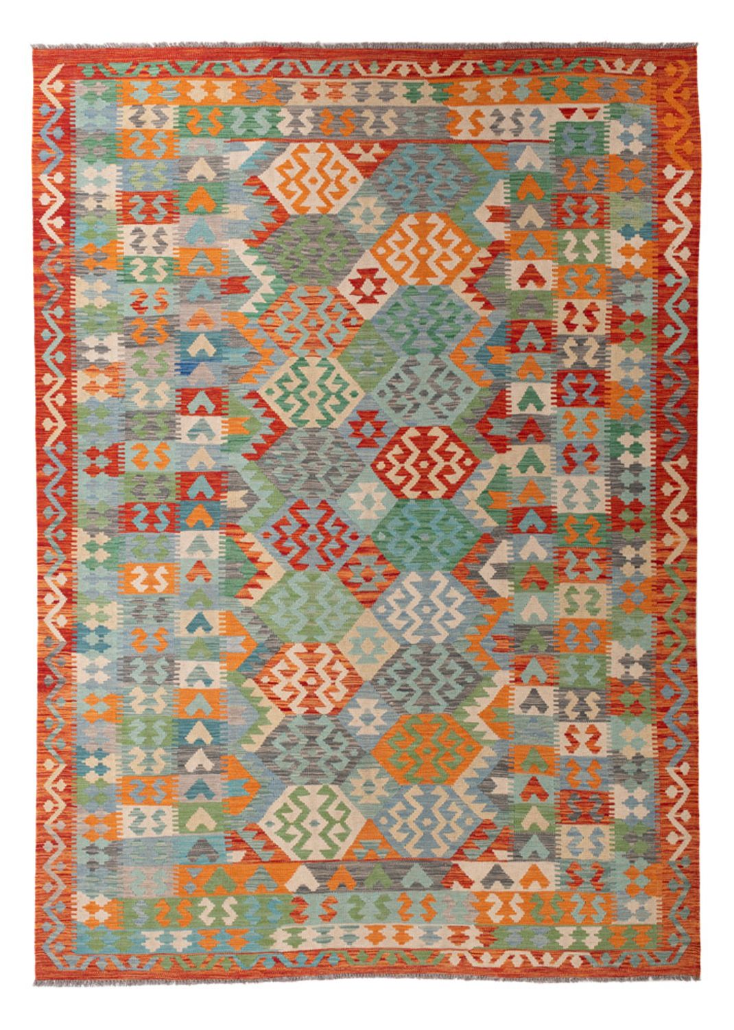 Kelim Rug - Splash - 287 x 211 cm - multicolored