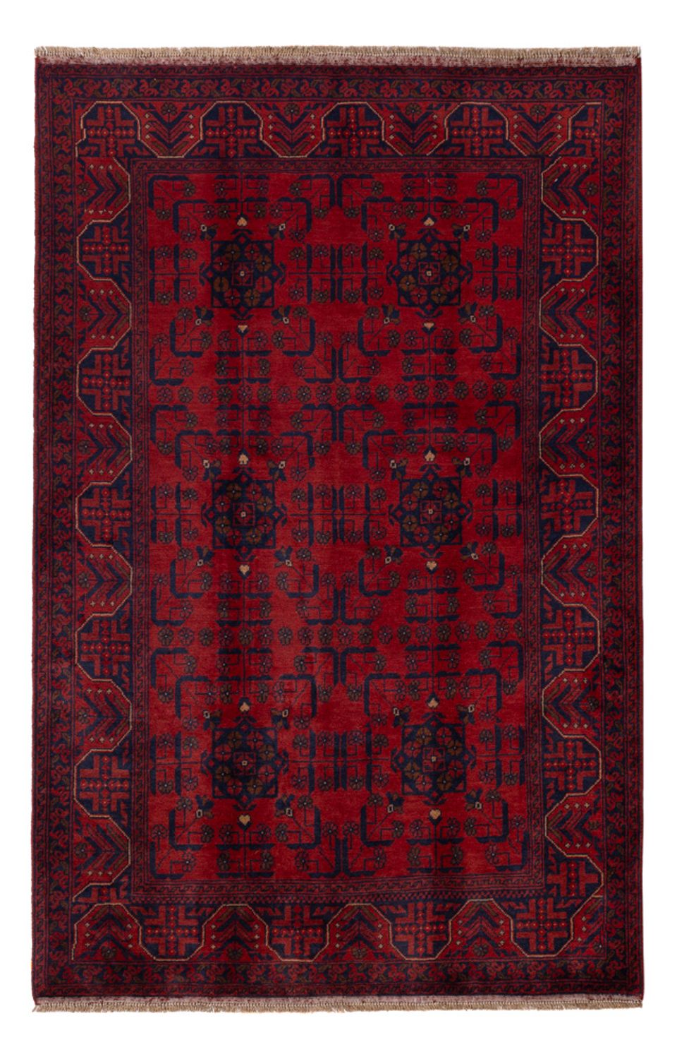 Afghan Rug - Kunduz - 199 x 132 cm - dark red