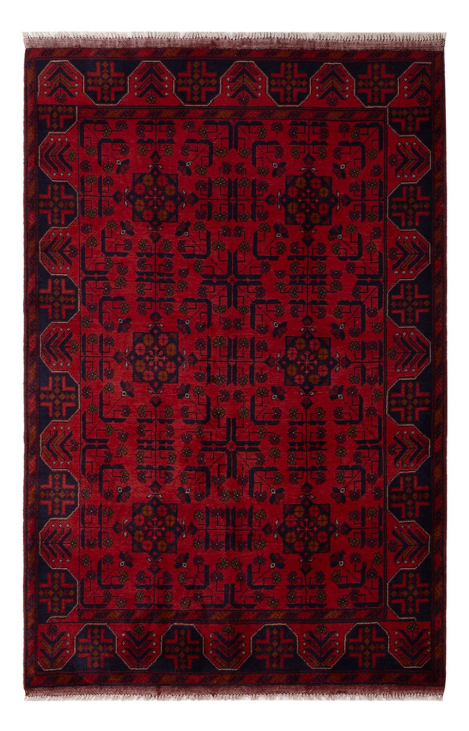 Afghan Rug - Kunduz - 196 x 130 cm - dark red