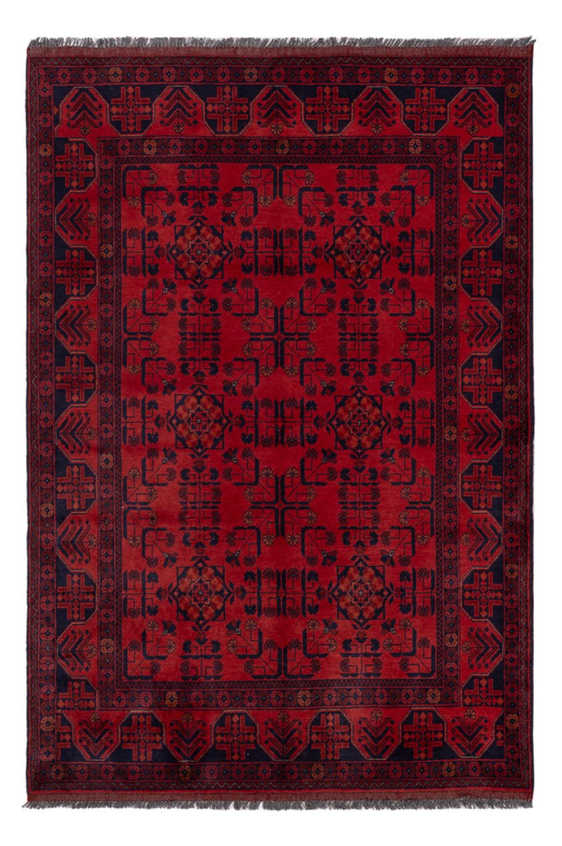 Afghan Rug - Kunduz - 194 x 133 cm - dark red