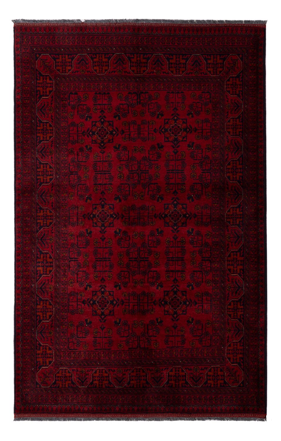 Afghan Rug - Kunduz - 198 x 129 cm - dark red
