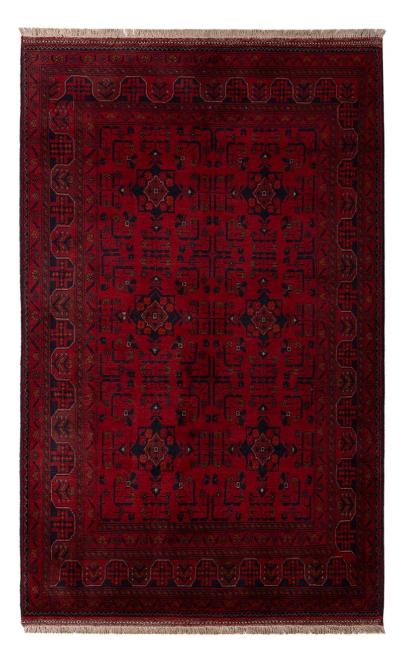 Afghan Rug - Kunduz - 201 x 130 cm - dark red