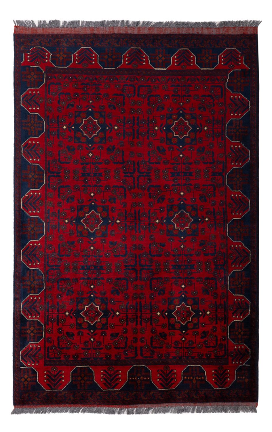 Afghan Rug - Kunduz - 194 x 126 cm - dark red