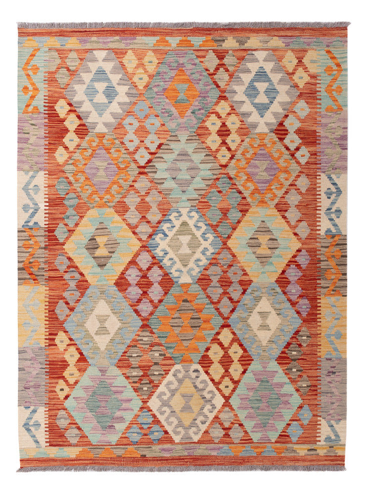 Kelim Rug - Splash - 194 x 147 cm - colorful