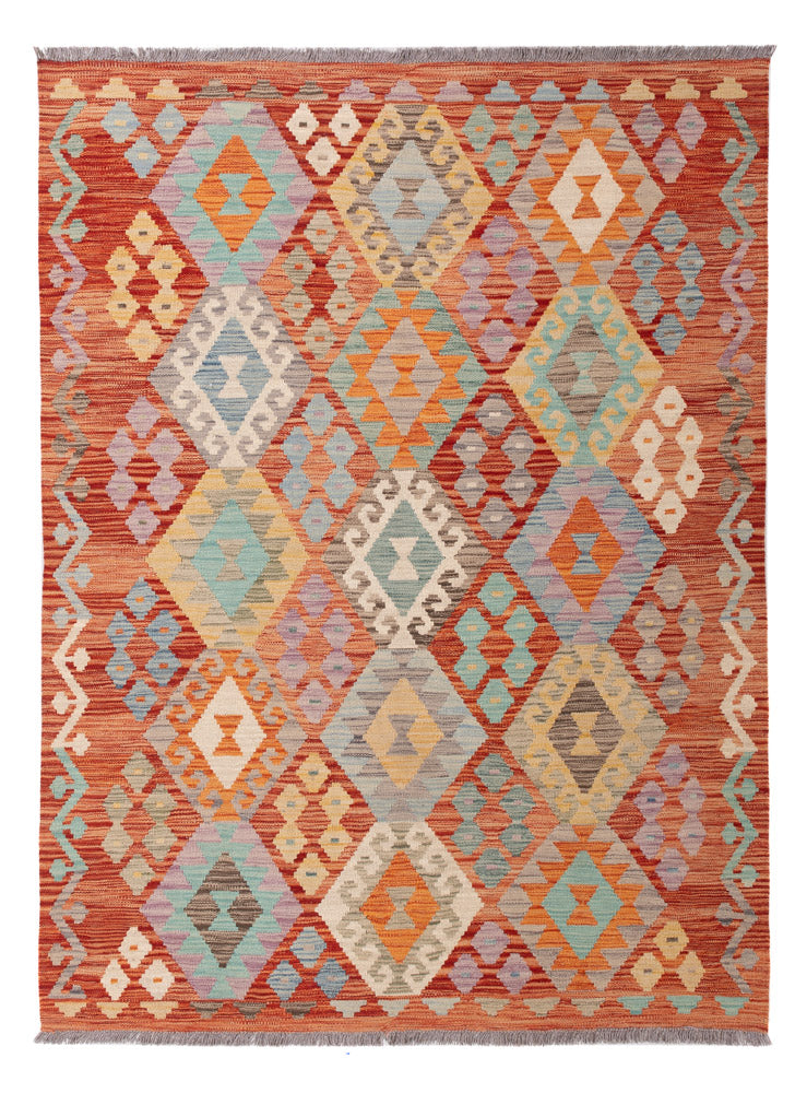 Kelim Rug - Splash - 202 x 152 cm - colorful