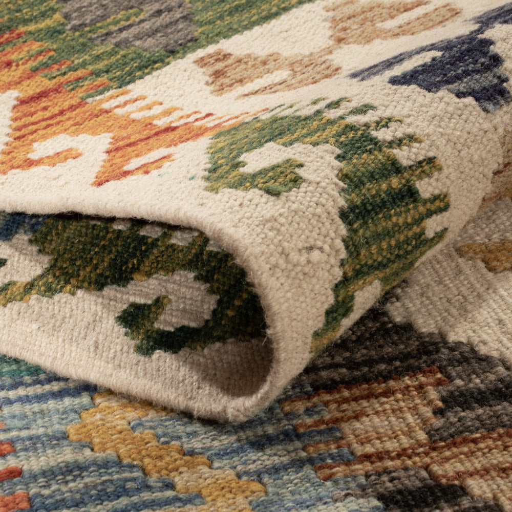 Kelim Rug - Splash - 197 x 153 cm - colorful