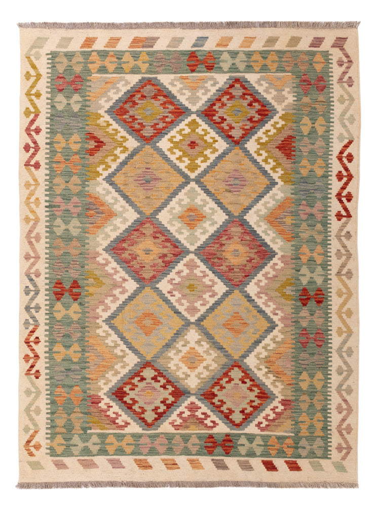 Kelim Rug - Splash - 198 x 146 cm - colorful