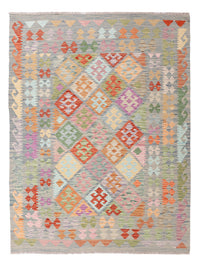 Kelim Rug - Splash - 196 x 150 cm - colorful
