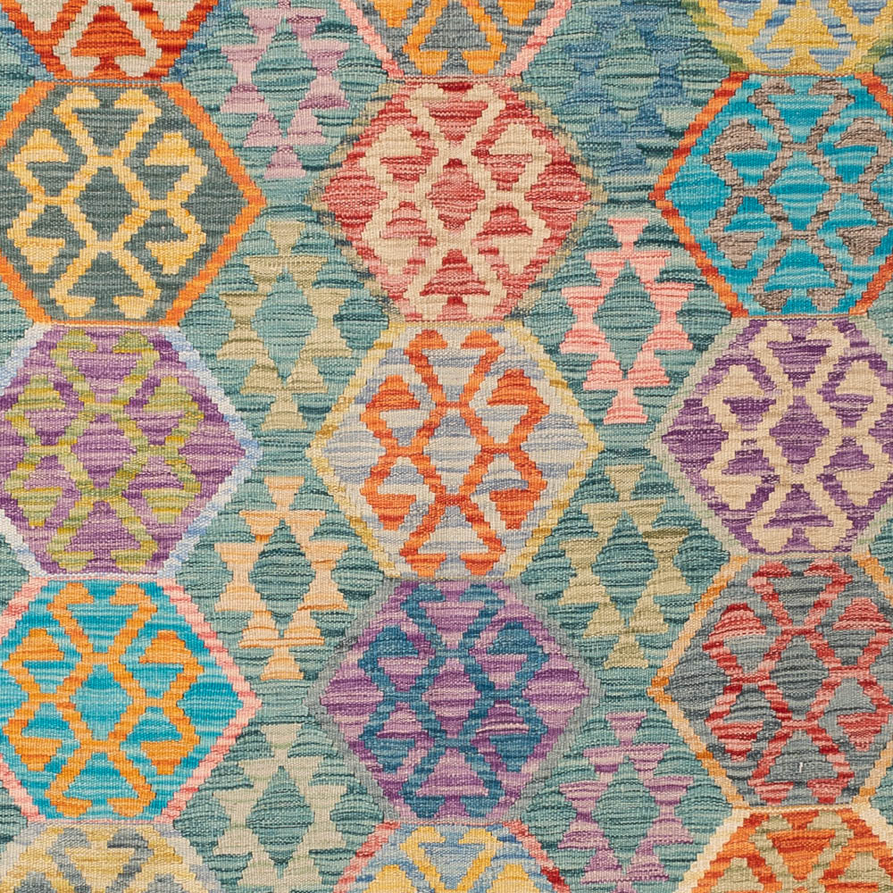 Kelim Rug - Splash - 252 x 179 cm - colorful