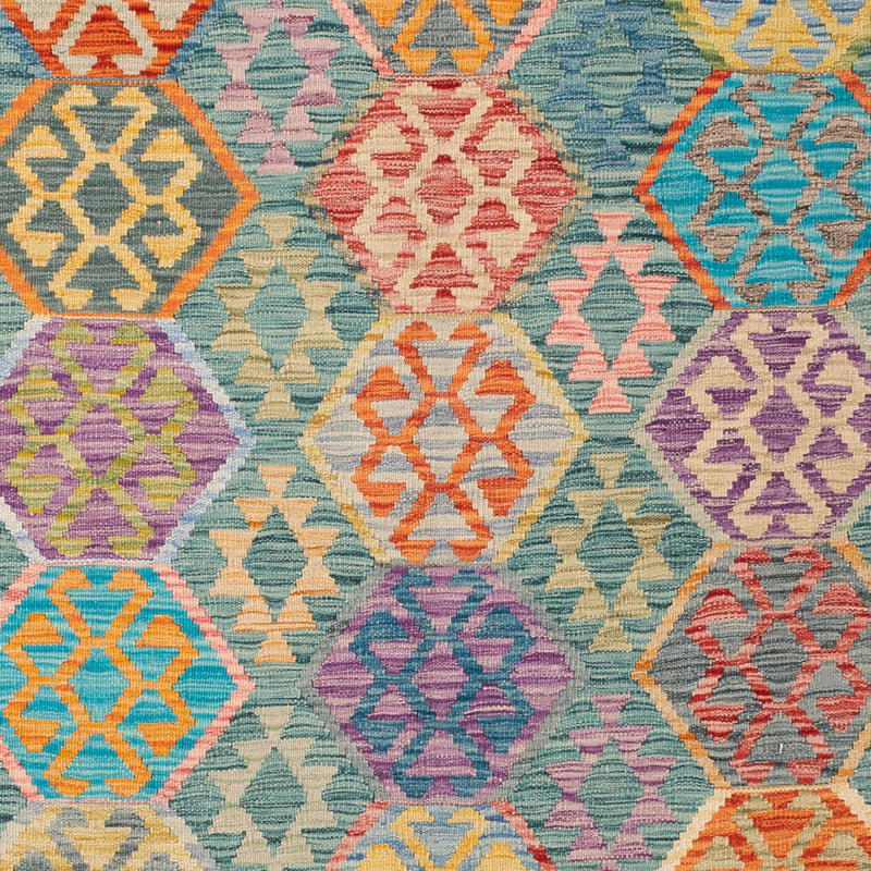 Kelim Rug - Splash - 252 x 179 cm - colorful