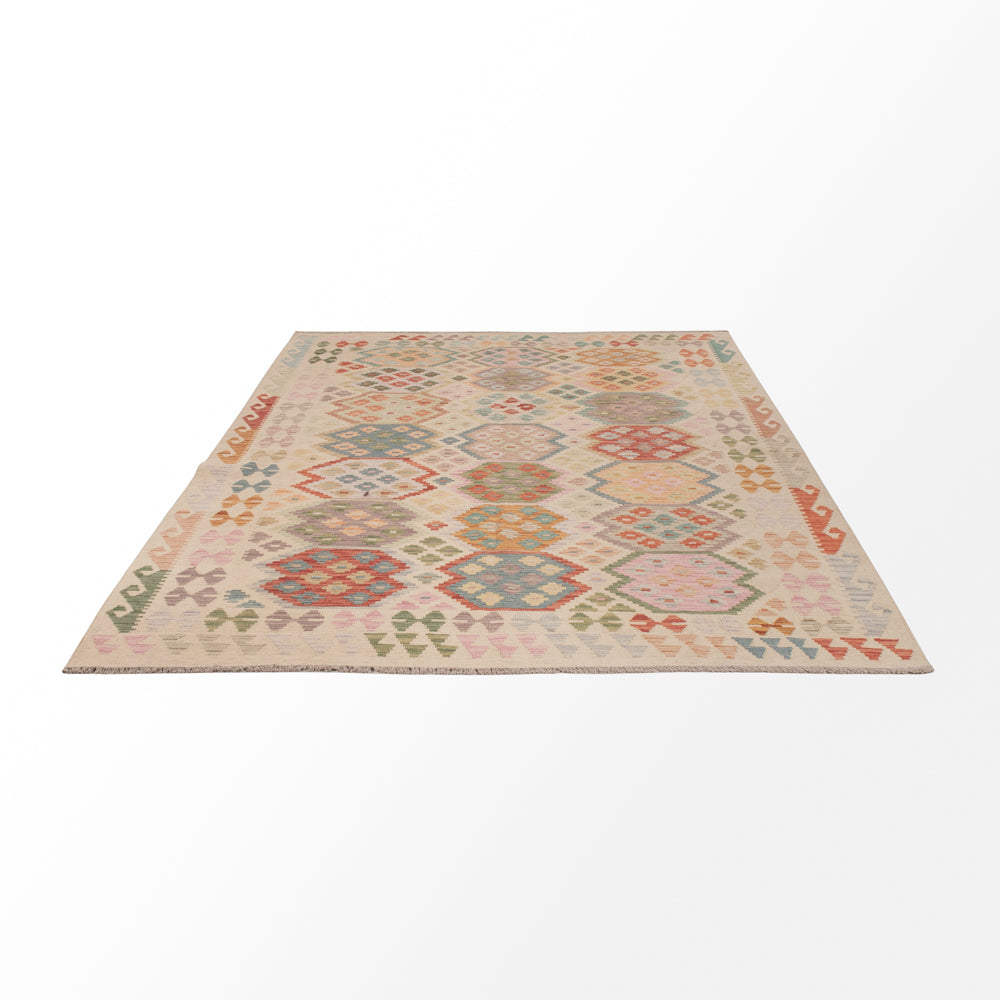 Kelim Rug - Splash - 258 x 176 cm - colorful