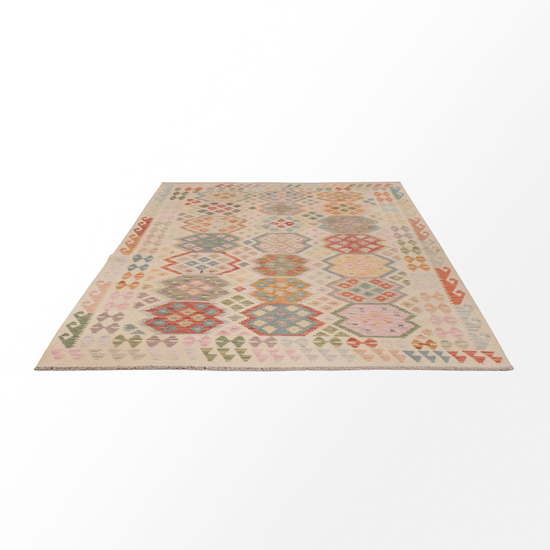 Kelim Rug - Splash - 258 x 176 cm - colorful