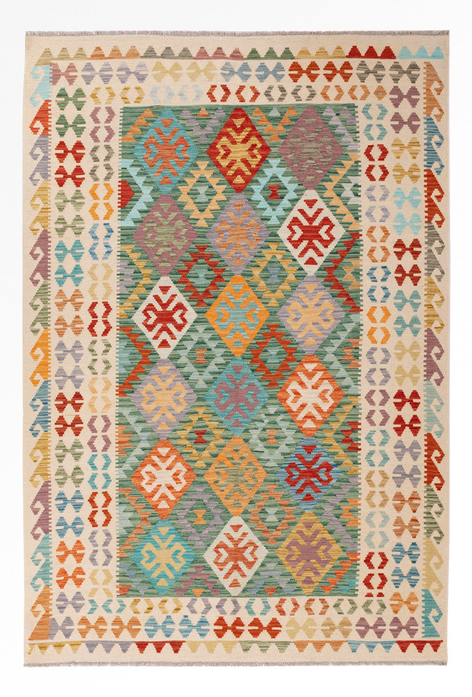 Kelim Rug - Splash - 252 x 171 cm - colorful