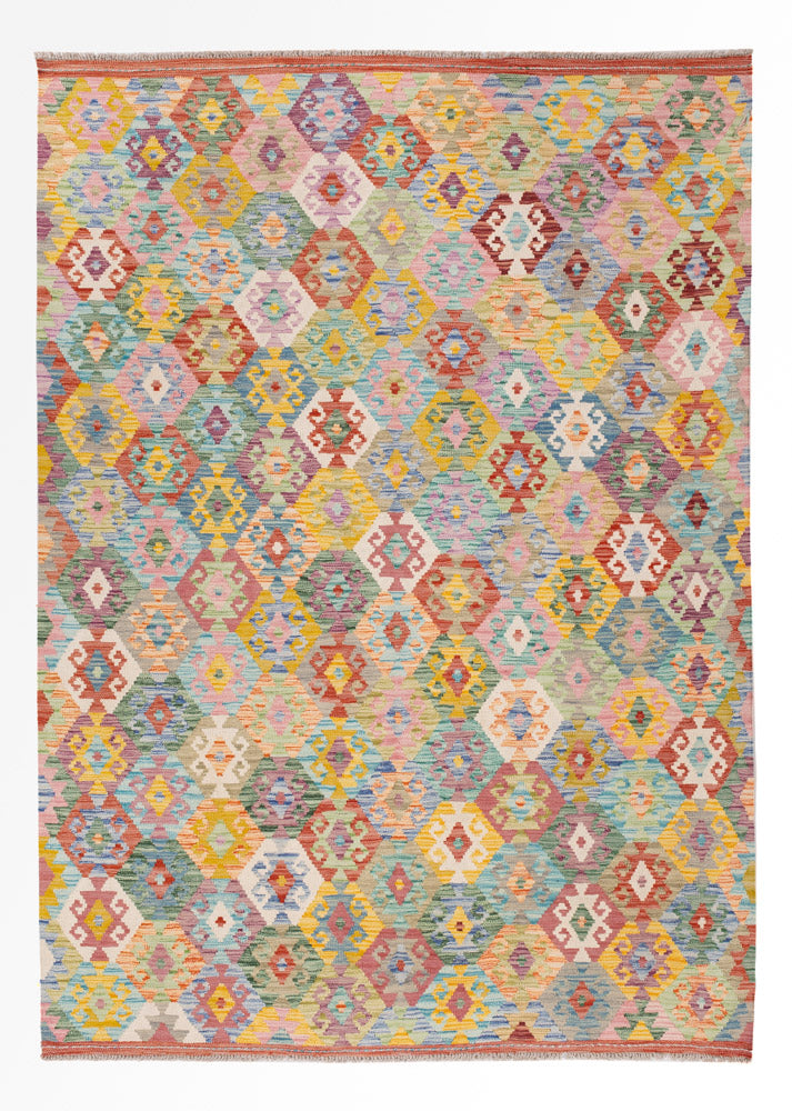 Kelim Rug - Splash - 246 x 180 cm - colorful