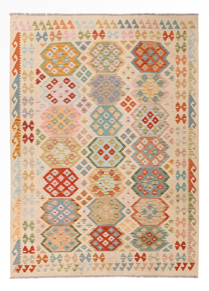 Kelim Rug - Splash - 253 x 178 cm - colorful