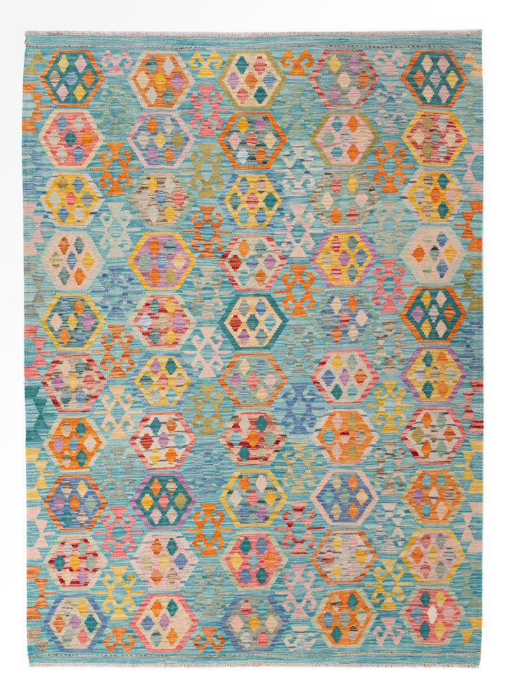 Kelim Rug - Splash - 248 x 177 cm - colorful