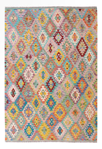 Kelim Rug - Splash - 256 x 176 cm - colorful