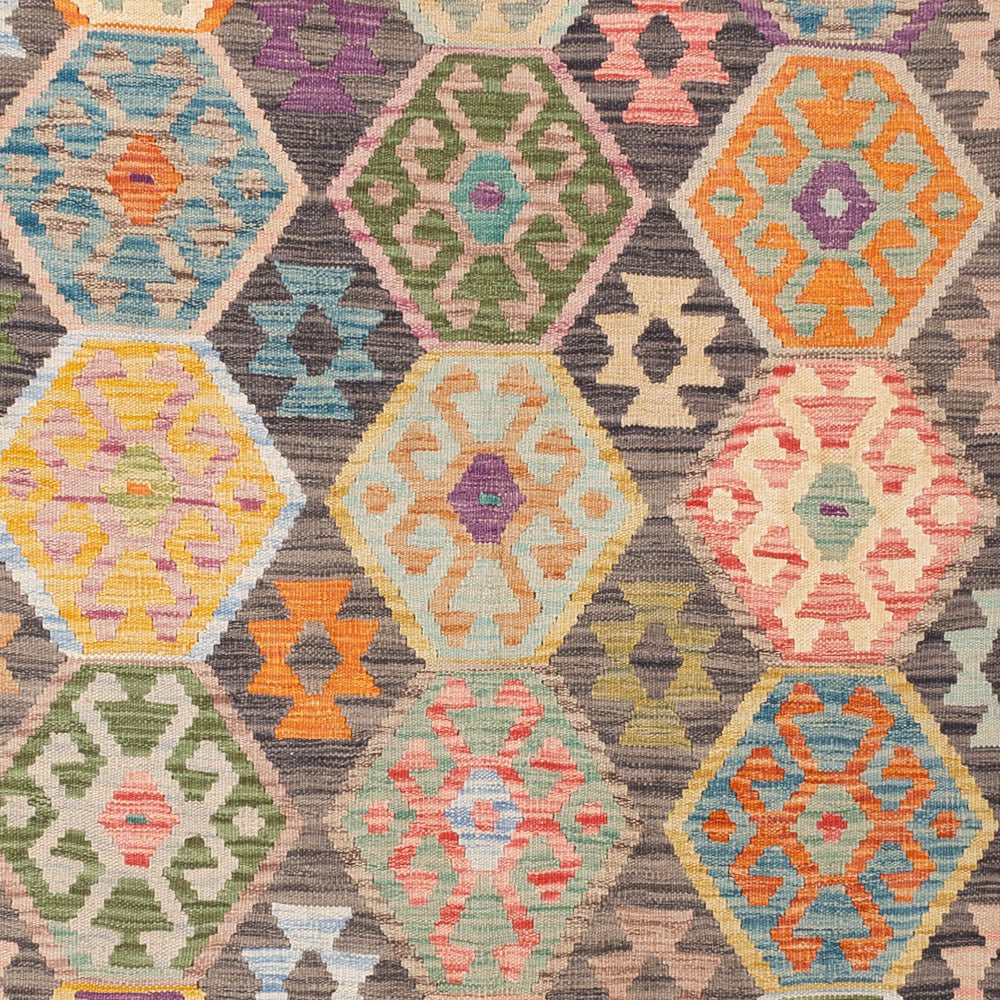 Kelim Rug - Splash - 237 x 185 cm - colorful