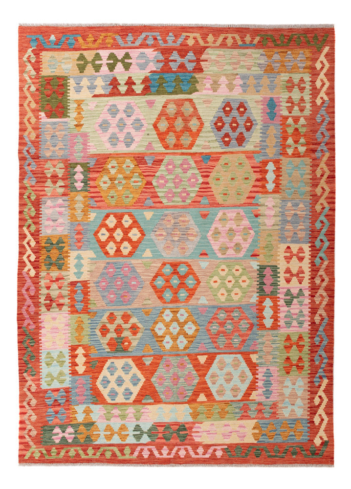 Kelim Rug - Splash - 243 x 172 cm - colorful