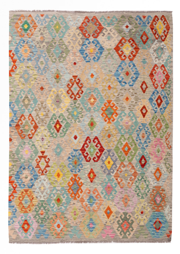 Kelim Rug - Splash - 252 x 185 cm - colorful