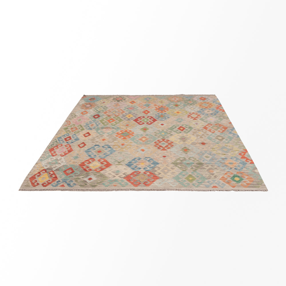 Kelim Rug - Splash - 252 x 185 cm - colorful