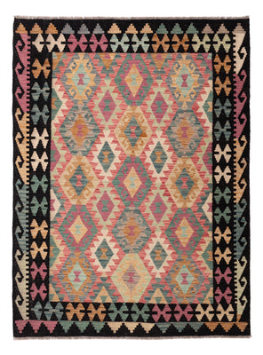 Kelim Rug - Splash - 202 x 153 cm - colorful