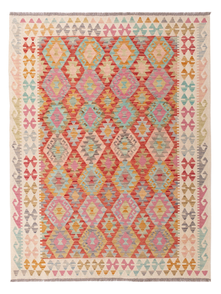Kelim Rug - Splash - 198 x 154 cm - colorful