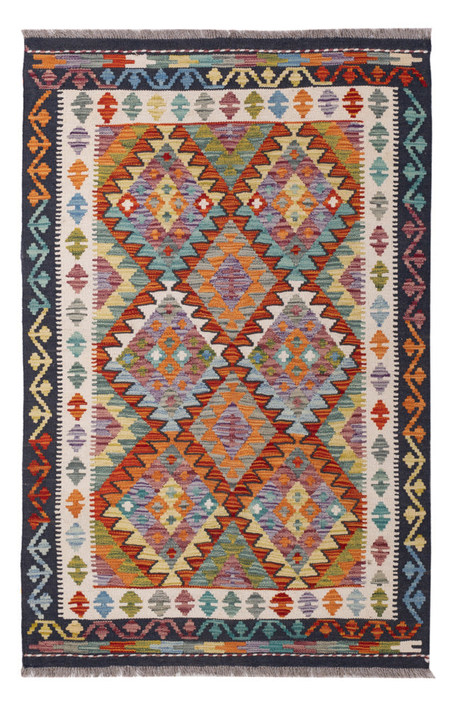 Kelim Rug - Splash - 155 x 99 cm - colorful