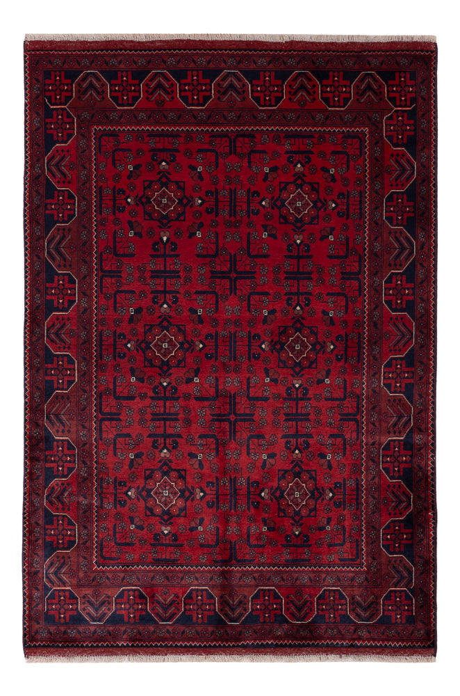 Afghan Rug - Royal - 148 x 100 cm - red