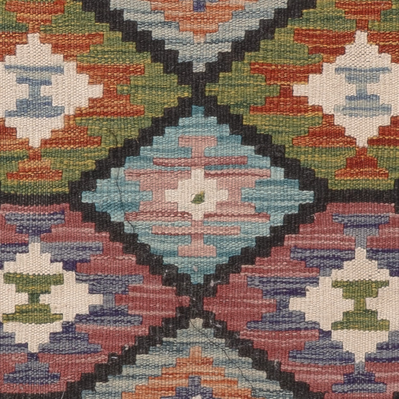 Kelim Rug - Splash square  - 104 x 97 cm - multicolored
