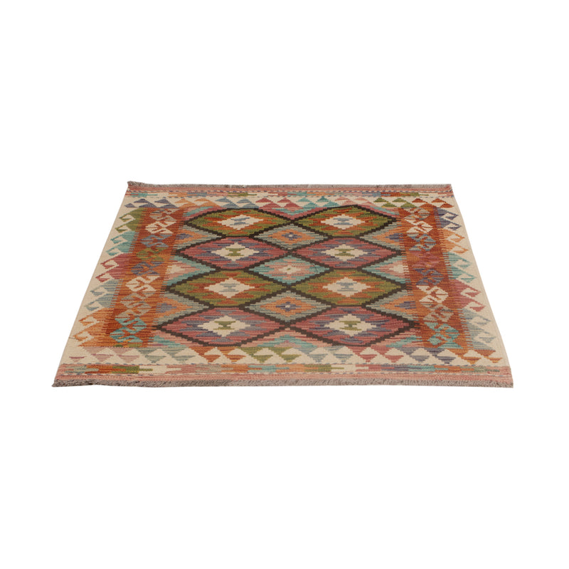 Kelim Rug - Splash square  - 104 x 97 cm - multicolored