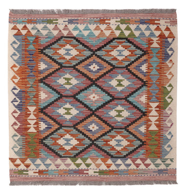 Kelim Rug - Splash square  - 102 x 101 cm - multicolored