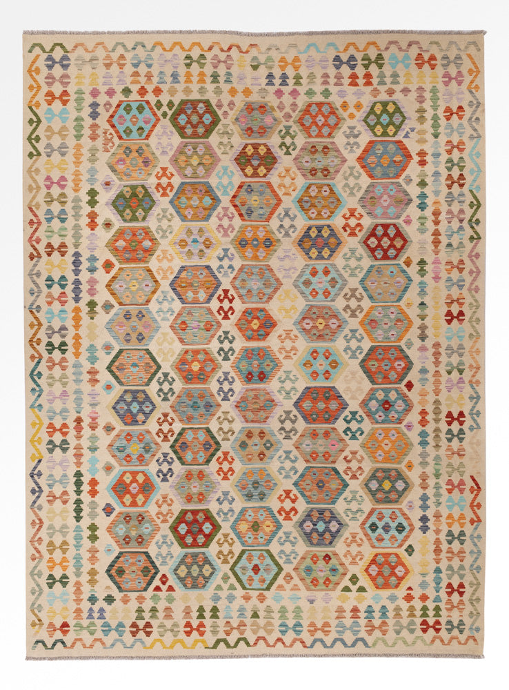 Kelim Rug - Splash - 338 x 252 cm - colorful