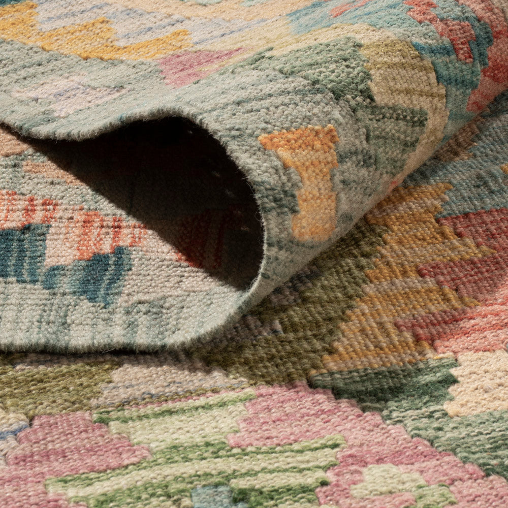 Kelim Rug - Splash - 383 x 312 cm - colorful