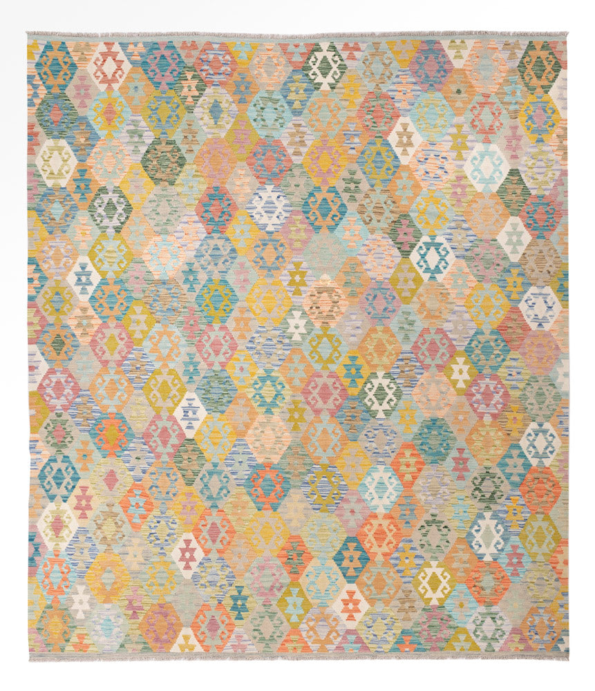 Kelim Rug - Splash - 307 x 264 cm - colorful