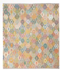 Kelim Rug - Splash - 307 x 264 cm - colorful