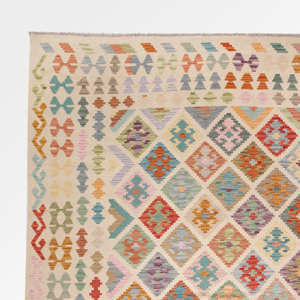 Kelim Rug - Splash - 387 x 310 cm - colorful