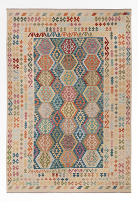 Kelim Rug - Splash - 345 x 237 cm - colorful