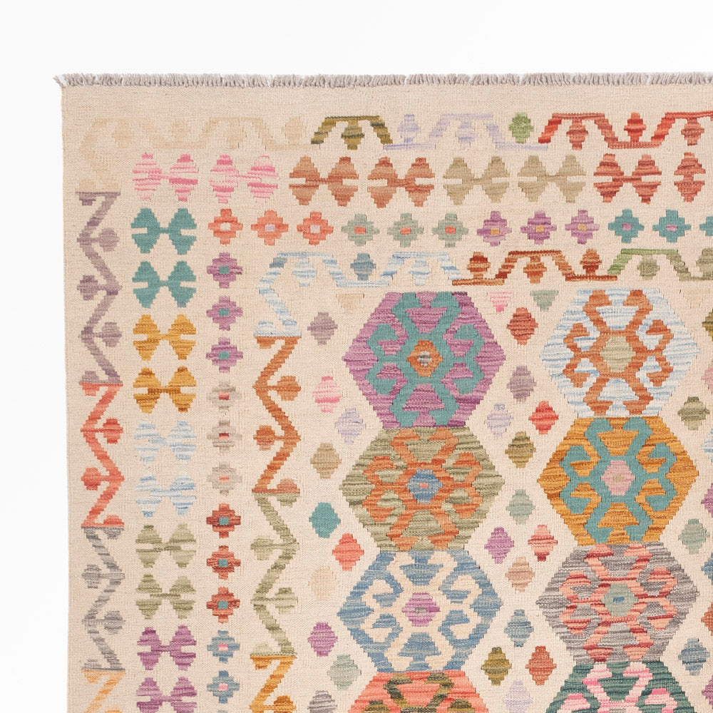 Kelim Rug - Splash - 287 x 250 cm - colorful