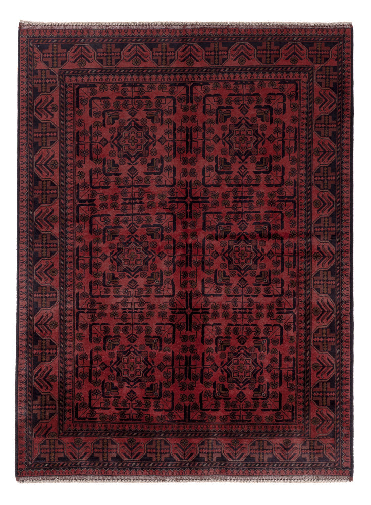 Afghan Rug - Kunduz - 197 x 146 cm - red