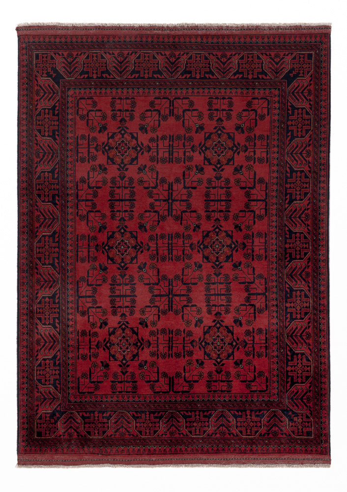 Afghan Rug - Kunduz - 205 x 147 cm - red