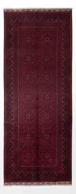 Runner Afghan Rug - Kunduz - 385 x 148 cm - red