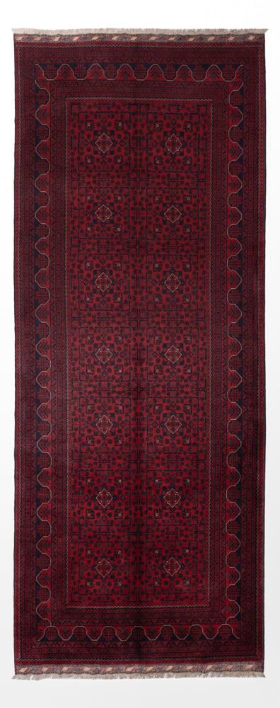 Runner Afghan Rug - Kunduz - 385 x 148 cm - red