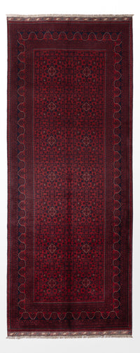 Runner Afghan Rug - Kunduz - 385 x 148 cm - red