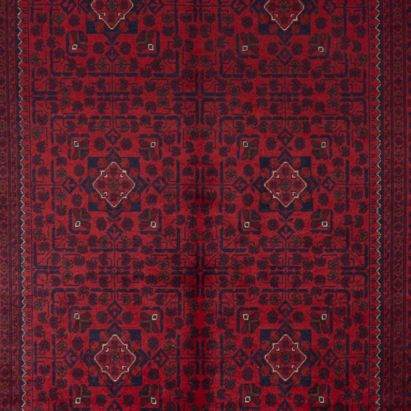 Runner Afghan Rug - Kunduz - 385 x 148 cm - red