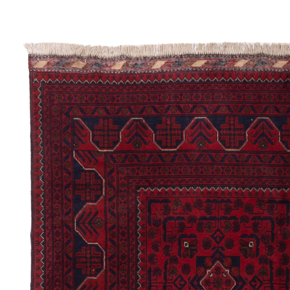 Runner Afghan Rug - Kunduz - 385 x 148 cm - red